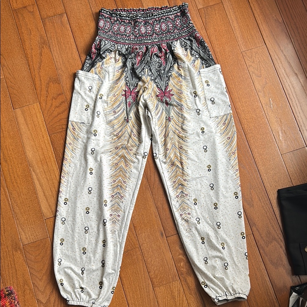 Bohemian Wide Leg Pants - Multicolor